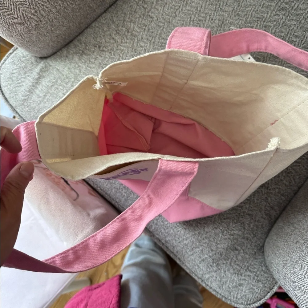 Chic Pink and Cream Two-Tone Tote Bag